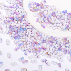 RNB009 Rainbow Effect Peanut Beads Shape Glass Seed Beads WholesaleRhinestone