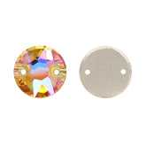 Light Topaz Shimmer XIRIUS Round Shape High Quality Glass Sew-on Rhinestones WholesaleRhinestone