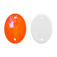 Electric Neon Orange Yellow Oval Shape High Quality Glass Sew-on Rhinestones WholesaleRhinestone