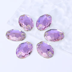 Vitrail Light Oval Shape High Quality Glass Sew-on Rhinestones WholesaleRhinestone