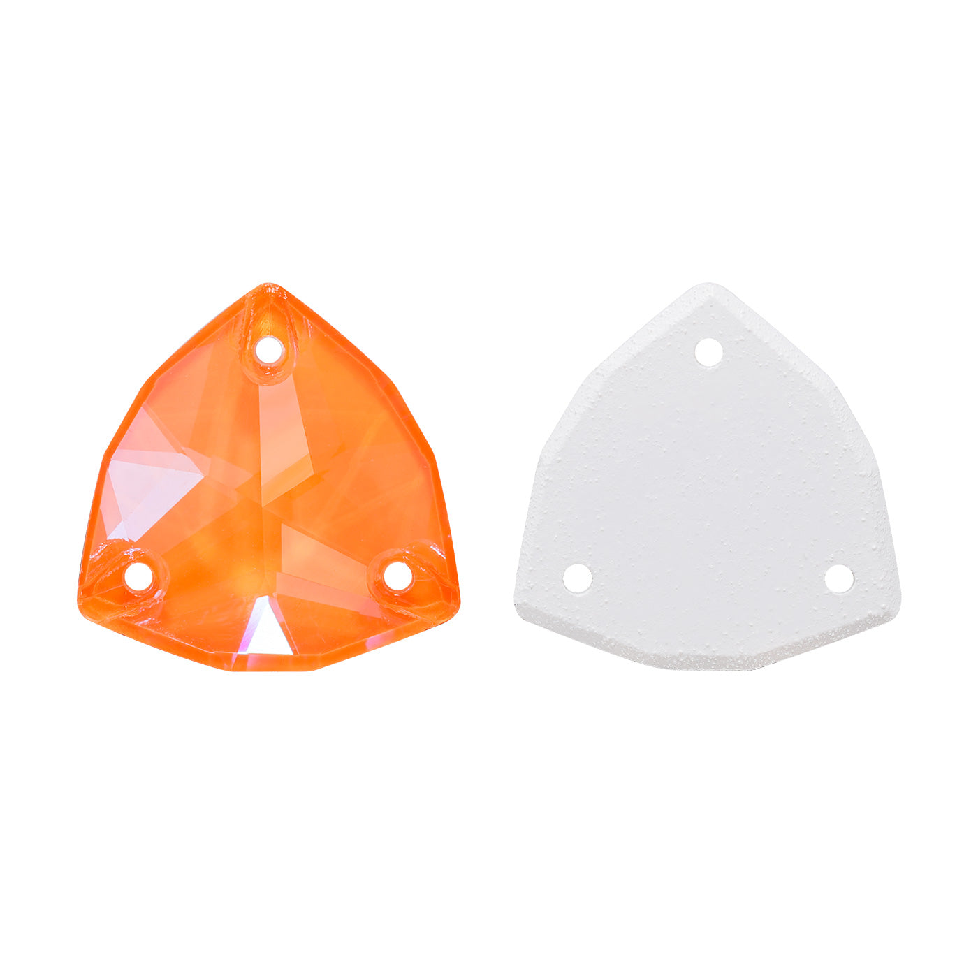 Electric Neon Orange Yellow Trilliant Shape High Quality Glass Sew-on Rhinestones WholesaleRhinestone