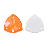 Electric Neon Orange Yellow Trilliant Shape High Quality Glass Sew-on Rhinestones WholesaleRhinestone