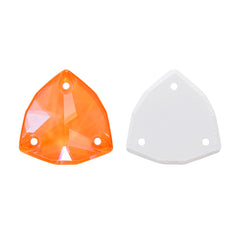 Electric Neon Orange Yellow Trilliant Shape High Quality Glass Sew-on Rhinestones WholesaleRhinestone