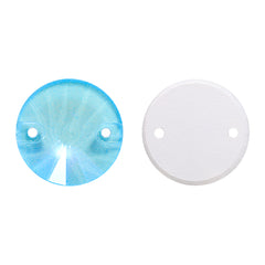 Electric Neon Aquamarine Rivoli Shape High Quality Glass Sew-on Rhinestones WholesaleRhinestone