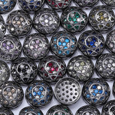 Ronde vorm Hematiet vergulde hoogwaardige Sewing-on Alloy Charms ingelegde kubieke zirkonia