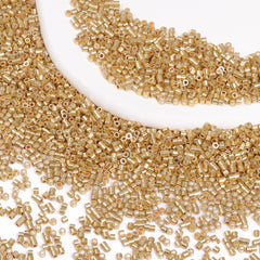 Metallic Yellow Luster Color Hight Quality Glass Cylinder Seed Beads 1.6 MM Size JS3010 WholesaleRhinestone