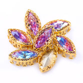 Vitrail Light Navette Shape High-Quality Glass Sew-on Nest Hollow Claw Rhinestones WholesaleRhinestone