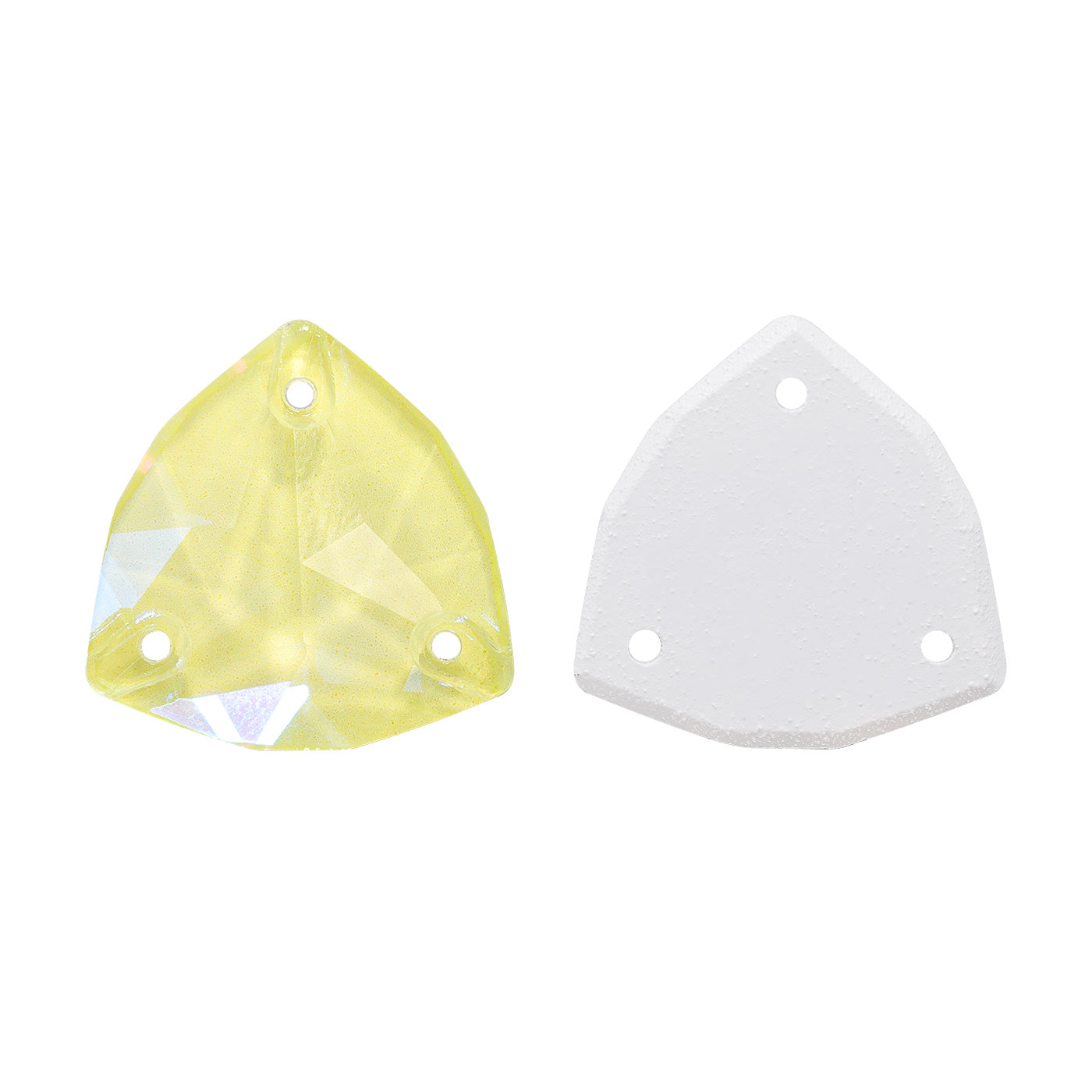 Electric Neon Light Topaz Trilliant Shape High Quality Glass Sew-on Rhinestones WholesaleRhinestone