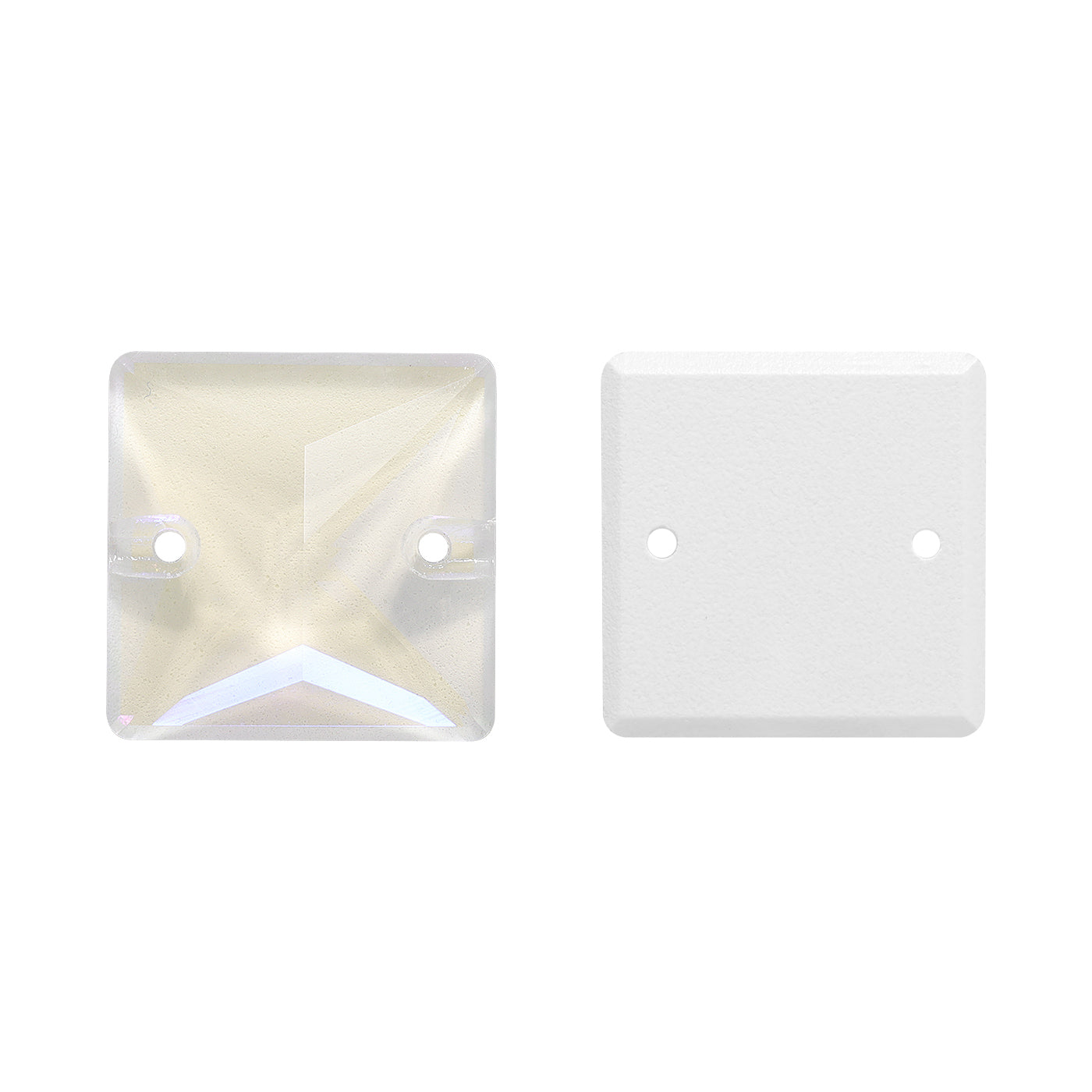 Electric Neon White Square Shape High Quality Glass Sew-on Rhinestones WholesaleRhinestone