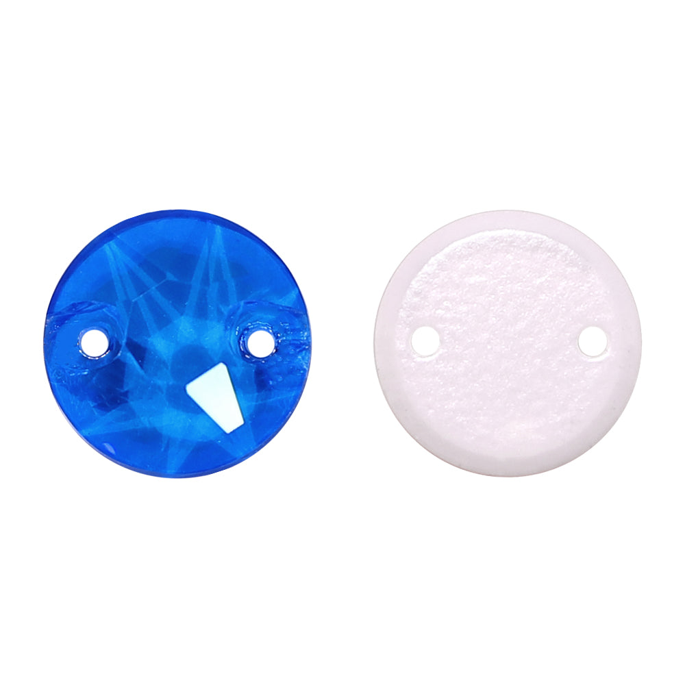 Electric Neon Blue XIRIUS Round Shape High Quality Glass Sew-on Rhinestones WholesaleRhinestone