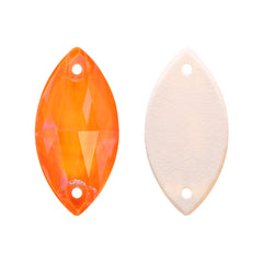 Electric Neon Orange Yellow Navette Shape High Quality Glass Sew-on Rhinestones WholesaleRhinestone