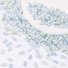 RNB003 Rainbow Effect Peanut Beads Shape Glass Seed Beads WholesaleRhinestone