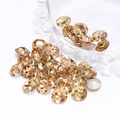 Light Smoked Topaz Gemstone Flower Shape High Quality Glass Pointed Back Fancy Rhinestones WholesaleRhinestone