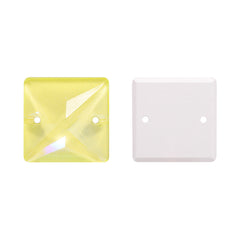 Electric Neon Light Topaz Square Shape High Quality Glass Sew-on Rhinestones