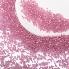 Transparent Fiber-Optic Tea Rose Cat's Eye Color Hight Quality Glass Cylinder Seed Beads 1.6 MM Size MY4006 WholesaleRhinestone