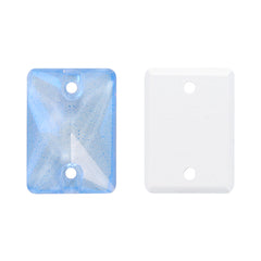 Electric Neon Light Blue Rectangle Shape High Quality Glass Sew-on Rhinestones WholesaleRhinestone