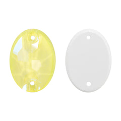 Electric Neon Light Topaz Oval Shape High Quality Glass Sew-on Rhinestones WholesaleRhinestone