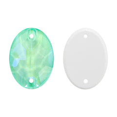 Electric Neon Greenwrap Oval Shape High Quality Glass Sew-on Rhinestones WholesaleRhinestone