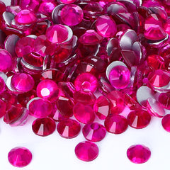 Light Fuchsia Glass FlatBack Rhinestones Silver Back WholesaleRhinestone