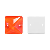 Electric Neon Orange Yellow Square Shape High Quality Glass Sew-on Rhinestones WholesaleRhinestone