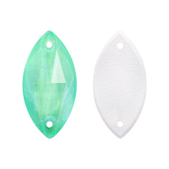Electric Neon Greenwrap Navette Shape High Quality Glass Sew-on Rhinestones WholesaleRhinestone