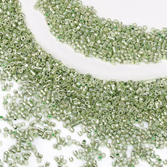 Metallic Light Green Luster Color Hight Quality Glass Cylinder Seed Beads 1.6 MM Size JS3008 WholesaleRhinestone