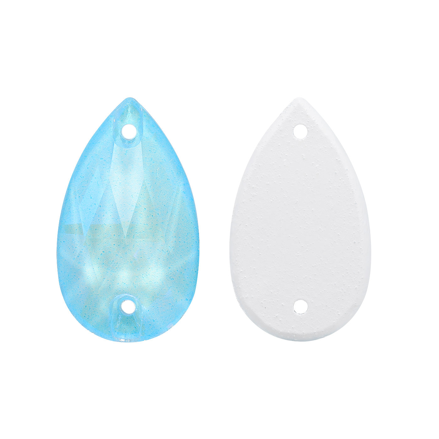 Electric Neon Aquamarine Drop Shape High Quality Glass Sew-on Rhinestones WholesaleRhinestone