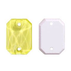Electric Neon Light Topaz Octagon Shape High Quality Glass Sew-on Rhinestones WholesaleRhinestone