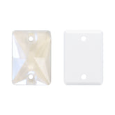 Electric Neon White Rectangle Shape High Quality Glass Sew-on Rhinestones WholesaleRhinestone