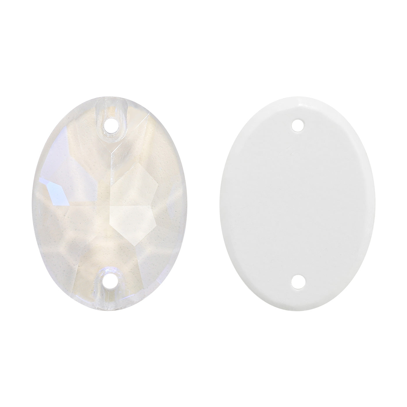 Electric Neon White Oval Shape High Quality Glass Sew-on Rhinestones WholesaleRhinestone