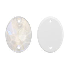 Electric Neon White Oval Shape High Quality Glass Sew-on Rhinestones WholesaleRhinestone