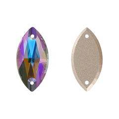 Black Diamond Shimmer Navette Shape High Quality Glass Sew-on Rhinestones WholesaleRhinestone