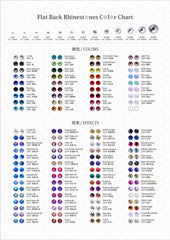 Glass Flat Back Rhinestones Color Chart -HOT FIX & NO HOT FIX STONES WholesaleRhinestone