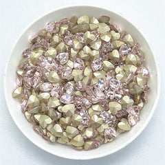 Pink Heart Shape Glass Pointed Back Fancy Rhinestones WholesaleRhinestone