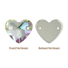 Luminous Green Heart Shape High Quality Glass Sew-on Rhinestones WholesaleRhinestone