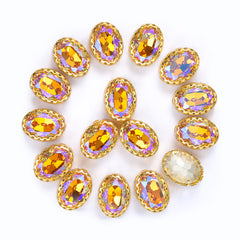 Paradise Shine Oval Shape High-Quality Glass Sew-on Nest Hollow Claw Rhinestones WholesaleRhinestone