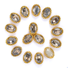 Satin Oval Shape High-Quality Glass Sew-on Nest Hollow Claw Rhinestones WholesaleRhinestone