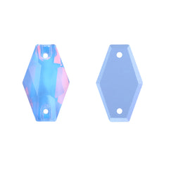 Light Sapphire AM Hexagon Shape High Quality Glass Sew-on Rhinestones WholesaleRhinestone