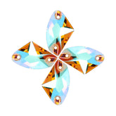 Iridescent Green Galactic Shape High Quality Glass Sew-on Rhinestones WholesaleRhinestone