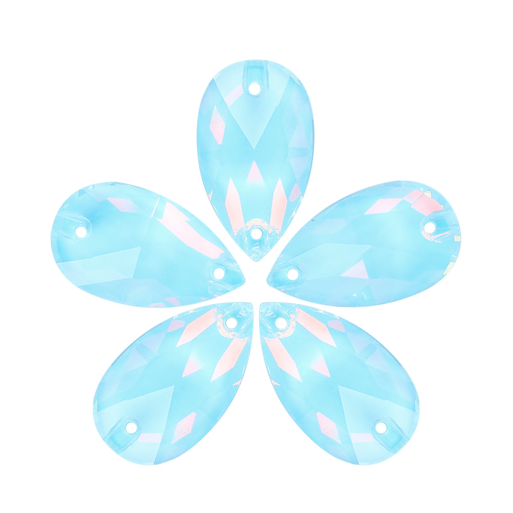 Aquamarine AM Drop Shape High Quality Glass Sew-on Rhinestones WholesaleRhinestone