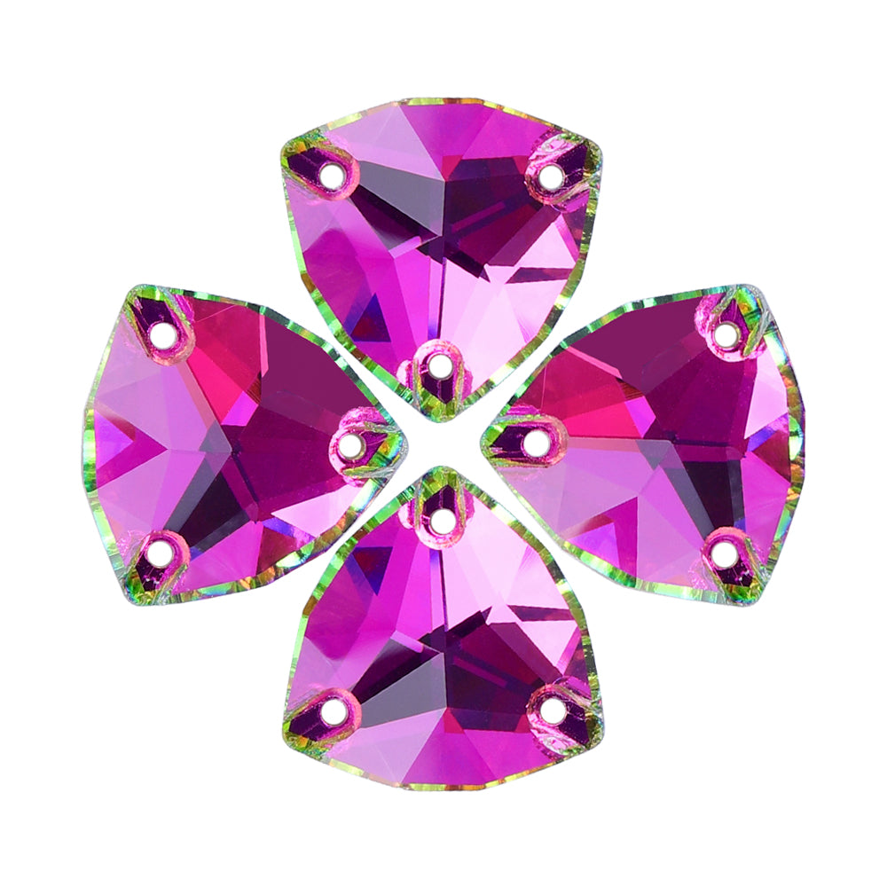 Vitrail Rose Trilliant Shape High Quality Glass Sew-on Rhinestones WholesaleRhinestone