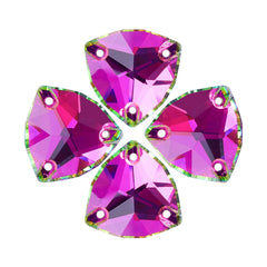Vitrail Rose Trilliant Shape High Quality Glass Sew-on Rhinestones WholesaleRhinestone