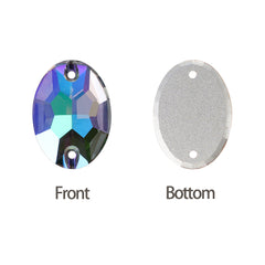 Ghost Light Oval Shape High Quality Glass Sew-on Rhinestones WholesaleRhinestone