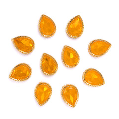 Topaz Opal Drop Shape High-Quality Glass Sew-on Nest Hollow Claw Rhinestones WholesaleRhinestone