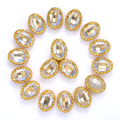 Moonlight Oval Shape High-Quality Glass Sew-on Nest Hollow Claw Rhinestones