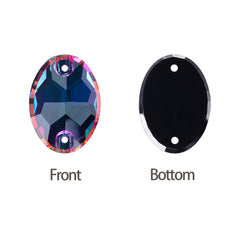 Heliotrope Oval Shape High Quality Glass Sew-on Rhinestones WholesaleRhinestone