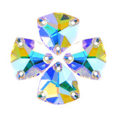 パラダイスシャイントリリアントシェイプ高品質のガラス縫製ラインストーン