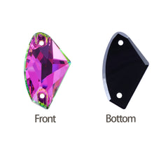 Vitrail Rose Galactic Shape High Quality Glass Sew-on Rhinestones WholesaleRhinestone
