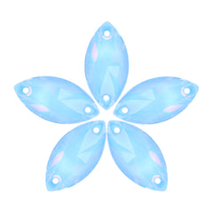 Light Sapphire AM Navette Shape High Quality Glass Sew-on Rhinestones WholesaleRhinestone