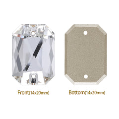 Silver Shade Octagon Shape High Quality Glass Sew-on Rhinestones WholesaleRhinestone